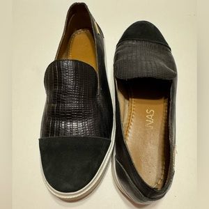 Kaanas Shoes | Kaanas Black & felt Lizard Skin Embossed